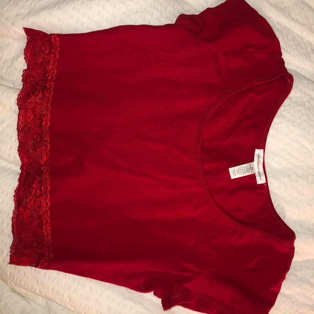 Red crop top set